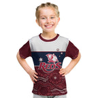 Custom Australia QLD Reds Kid T Shirt Queensland Aboriginal Art
