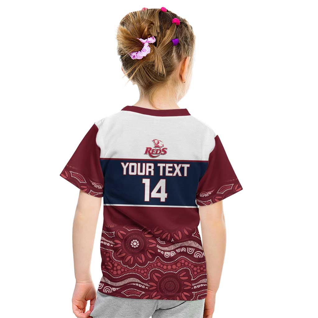 Custom Australia QLD Reds Kid T Shirt Queensland Aboriginal Art
