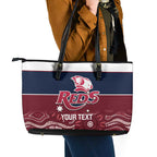 Custom Australia QLD Reds Leather Tote Bag Queensland Aboriginal Art