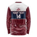 Custom Australia QLD Reds Long Sleeve Shirt Queensland Aboriginal Art