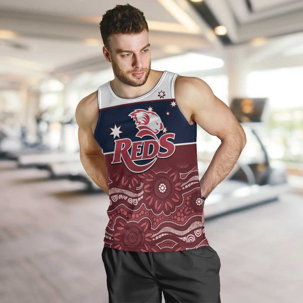 Custom Australia QLD Reds Men Tank Top Queensland Aboriginal Art