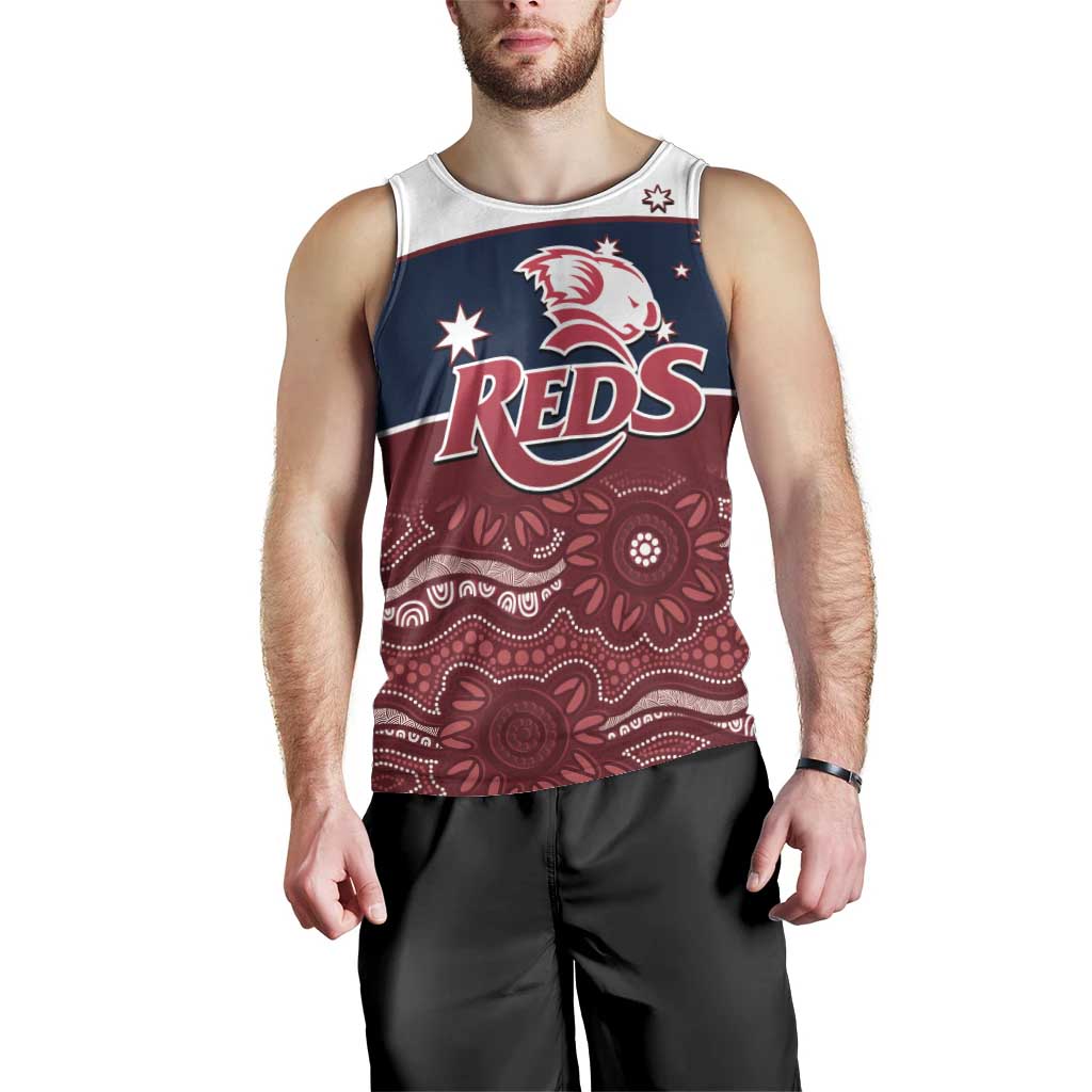 Custom Australia QLD Reds Men Tank Top Queensland Aboriginal Art