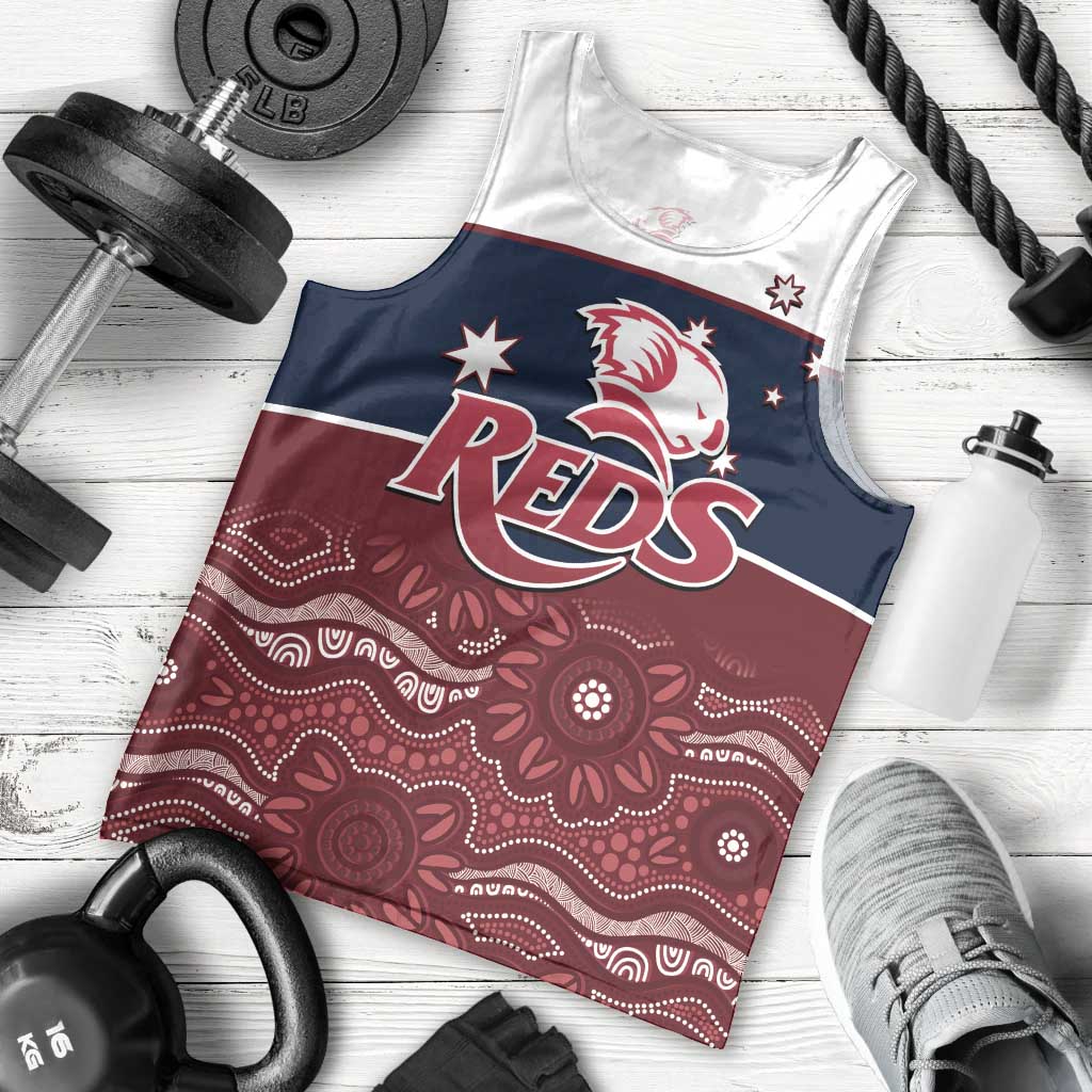 Custom Australia QLD Reds Men Tank Top Queensland Aboriginal Art