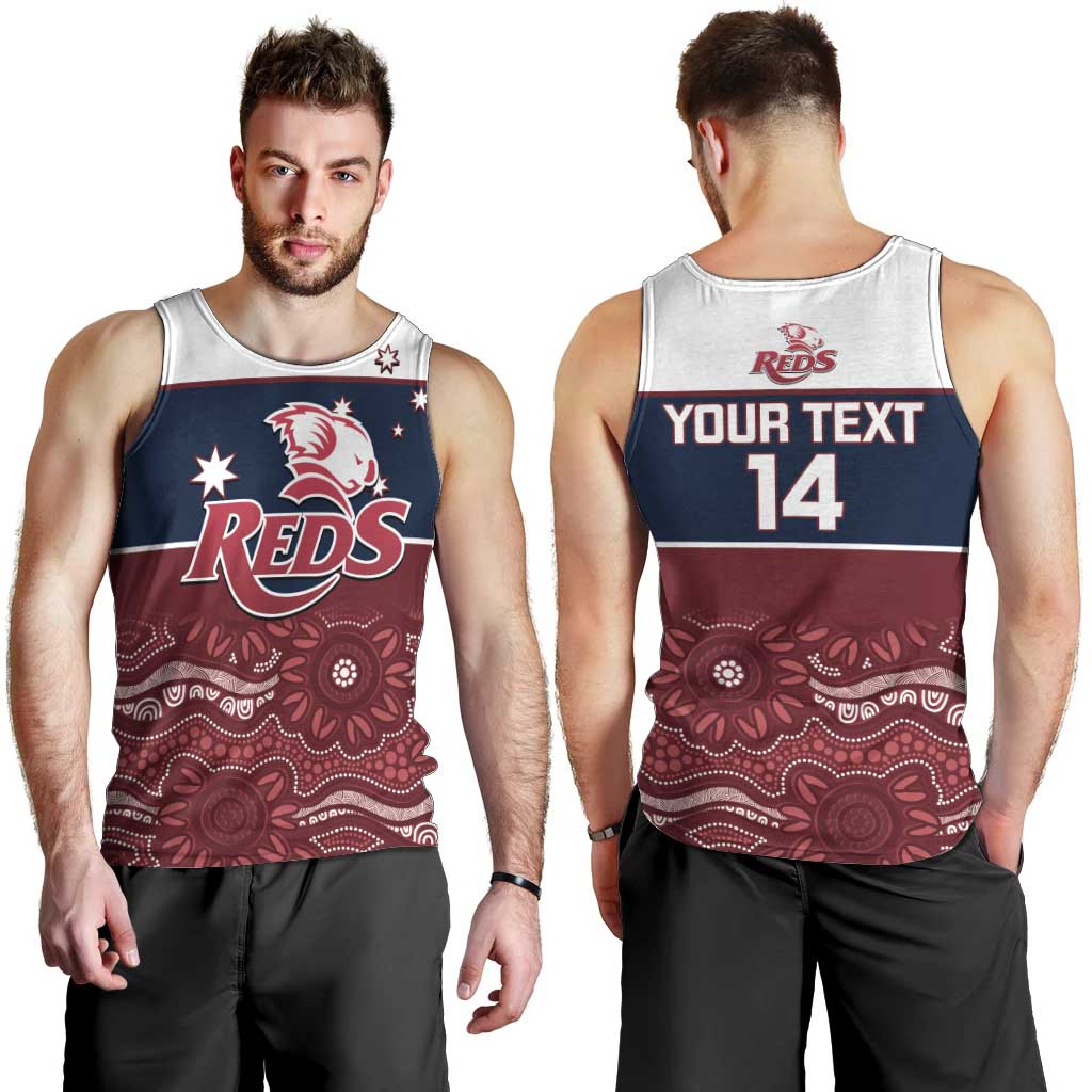 Custom Australia QLD Reds Men Tank Top Queensland Aboriginal Art