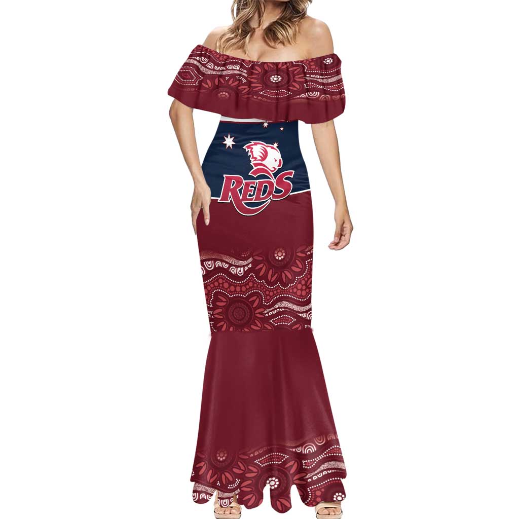 Custom Australia QLD Reds Mermaid Dress Queensland Aboriginal Art