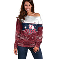 Custom Australia QLD Reds Off Shoulder Sweater Queensland Aboriginal Art