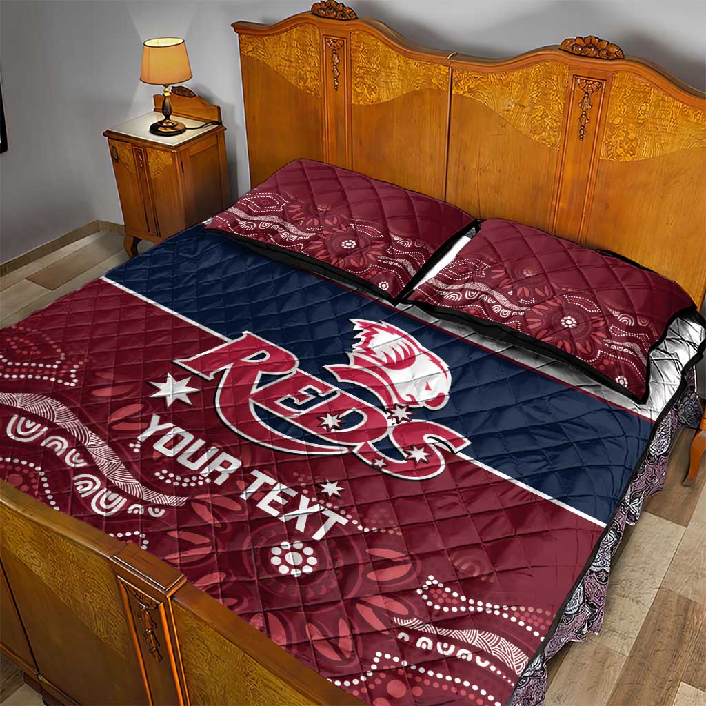 Custom Australia QLD Reds Quilt Bed Set Queensland Aboriginal Art