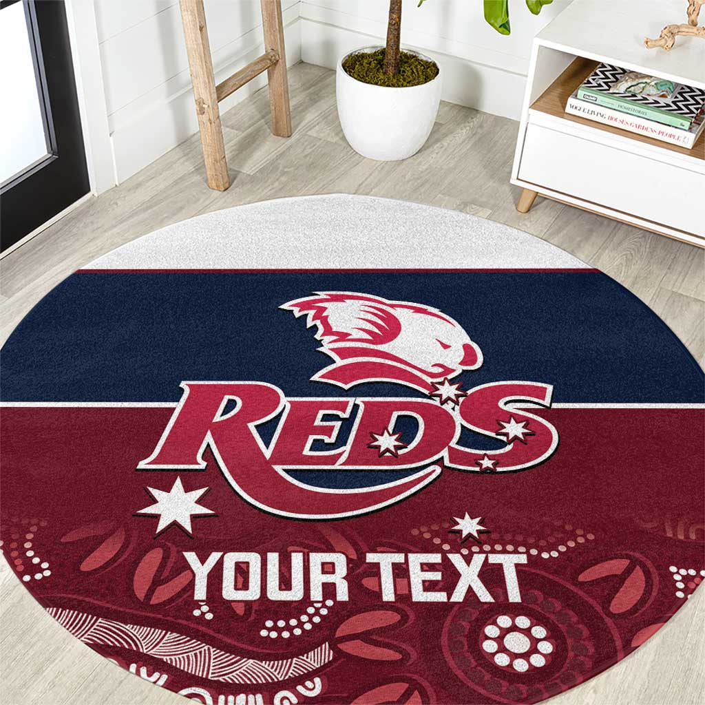 Custom Australia QLD Reds Round Carpet Queensland Aboriginal Art