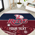 Custom Australia QLD Reds Round Carpet Queensland Aboriginal Art