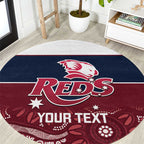 Custom Australia QLD Reds Round Carpet Queensland Aboriginal Art
