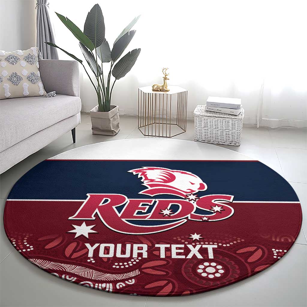 Custom Australia QLD Reds Round Carpet Queensland Aboriginal Art