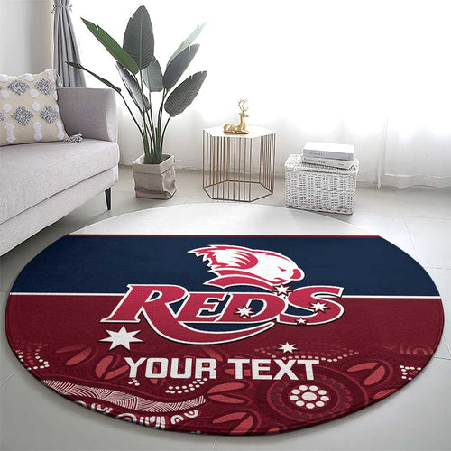 Custom Australia QLD Reds Round Carpet Queensland Aboriginal Art