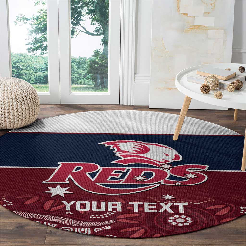 Custom Australia QLD Reds Round Carpet Queensland Aboriginal Art