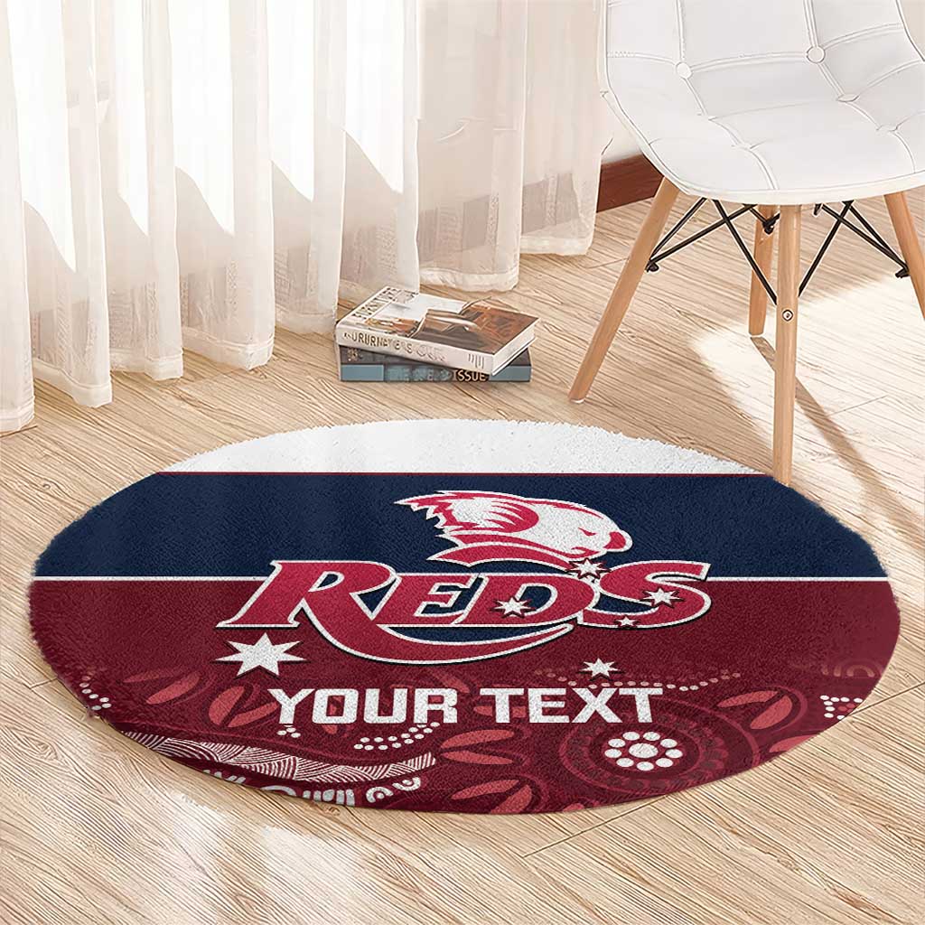 Custom Australia QLD Reds Round Carpet Queensland Aboriginal Art