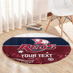 Custom Australia QLD Reds Round Carpet Queensland Aboriginal Art
