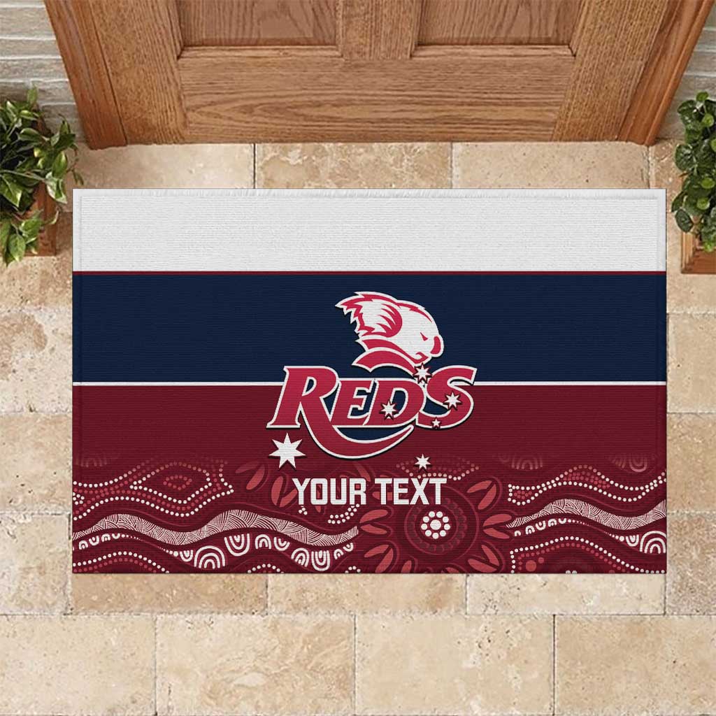 Custom Australia QLD Reds Rubber Doormat Queensland Aboriginal Art