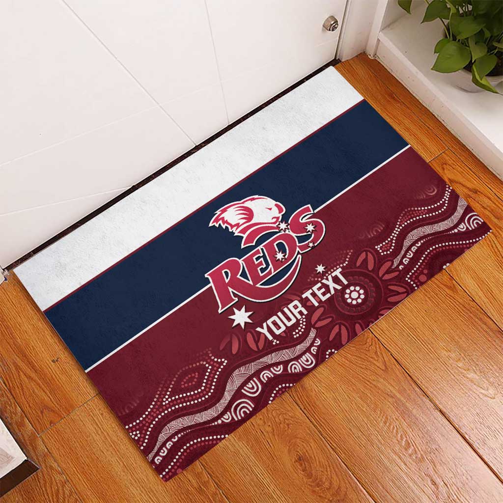 Custom Australia QLD Reds Rubber Doormat Queensland Aboriginal Art