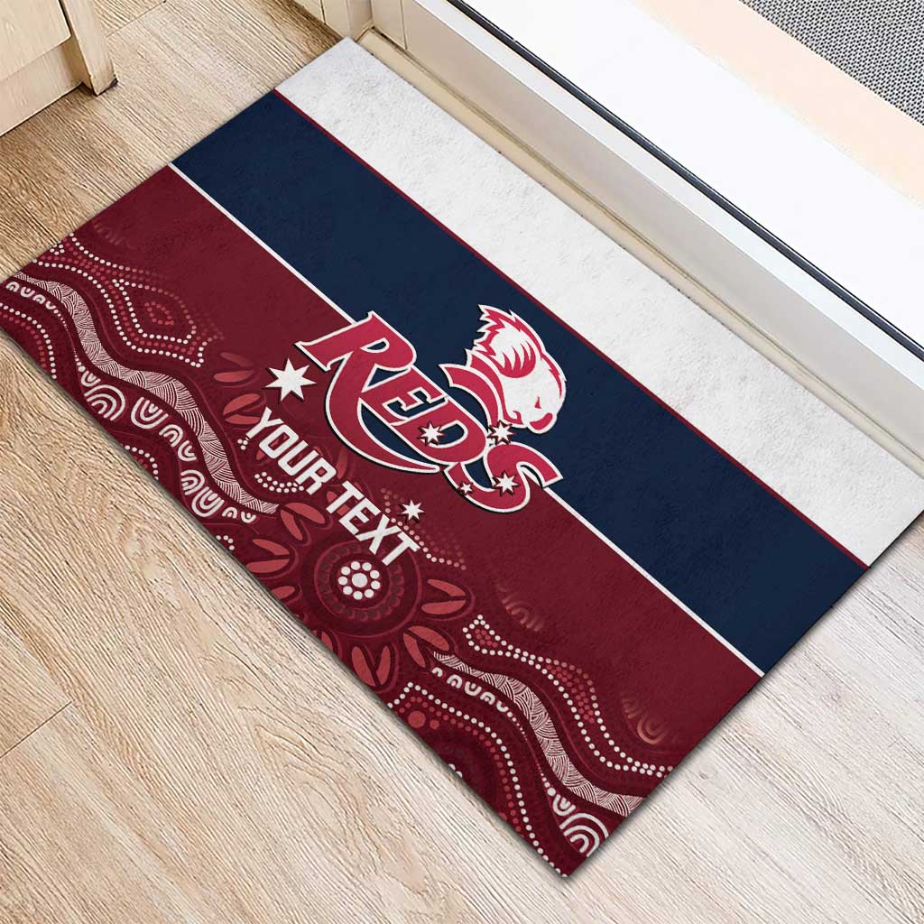Custom Australia QLD Reds Rubber Doormat Queensland Aboriginal Art
