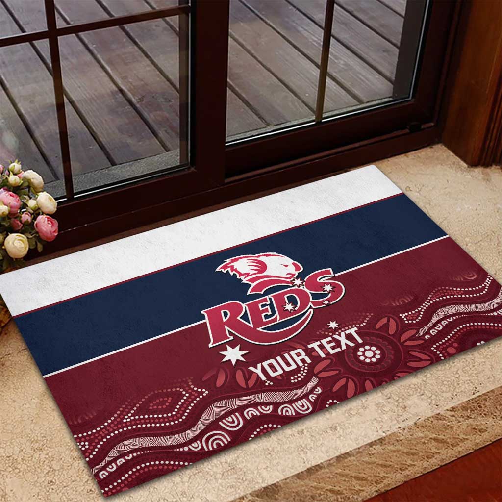 Custom Australia QLD Reds Rubber Doormat Queensland Aboriginal Art