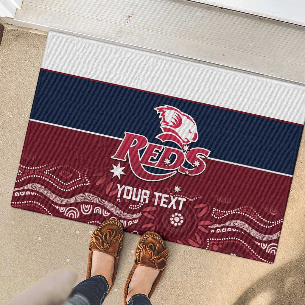 Custom Australia QLD Reds Rubber Doormat Queensland Aboriginal Art