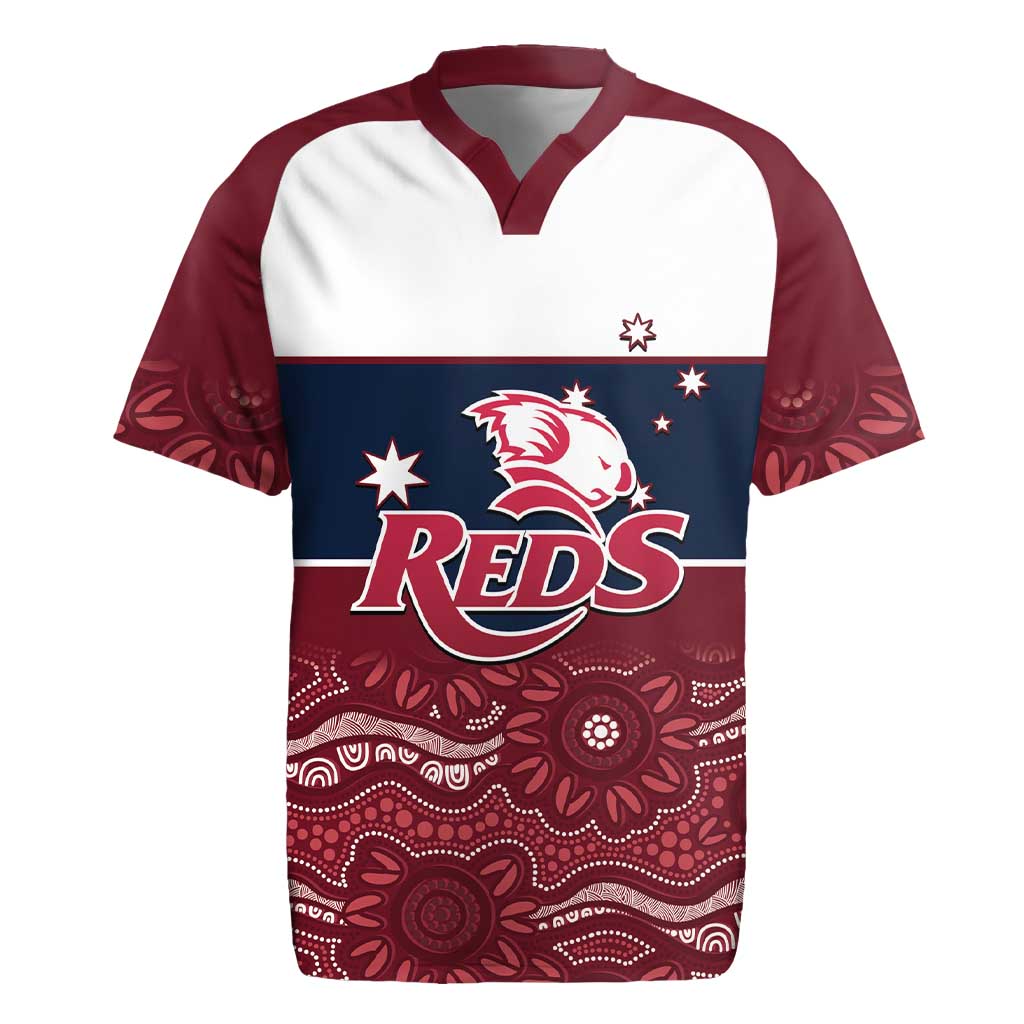 Custom Australia QLD Reds Rugby Jersey Queensland Aboriginal Art