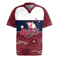Custom Australia QLD Reds Rugby Jersey Queensland Aboriginal Art