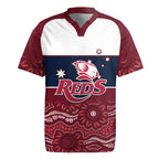 Custom Australia QLD Reds Rugby Jersey Queensland Aboriginal Art