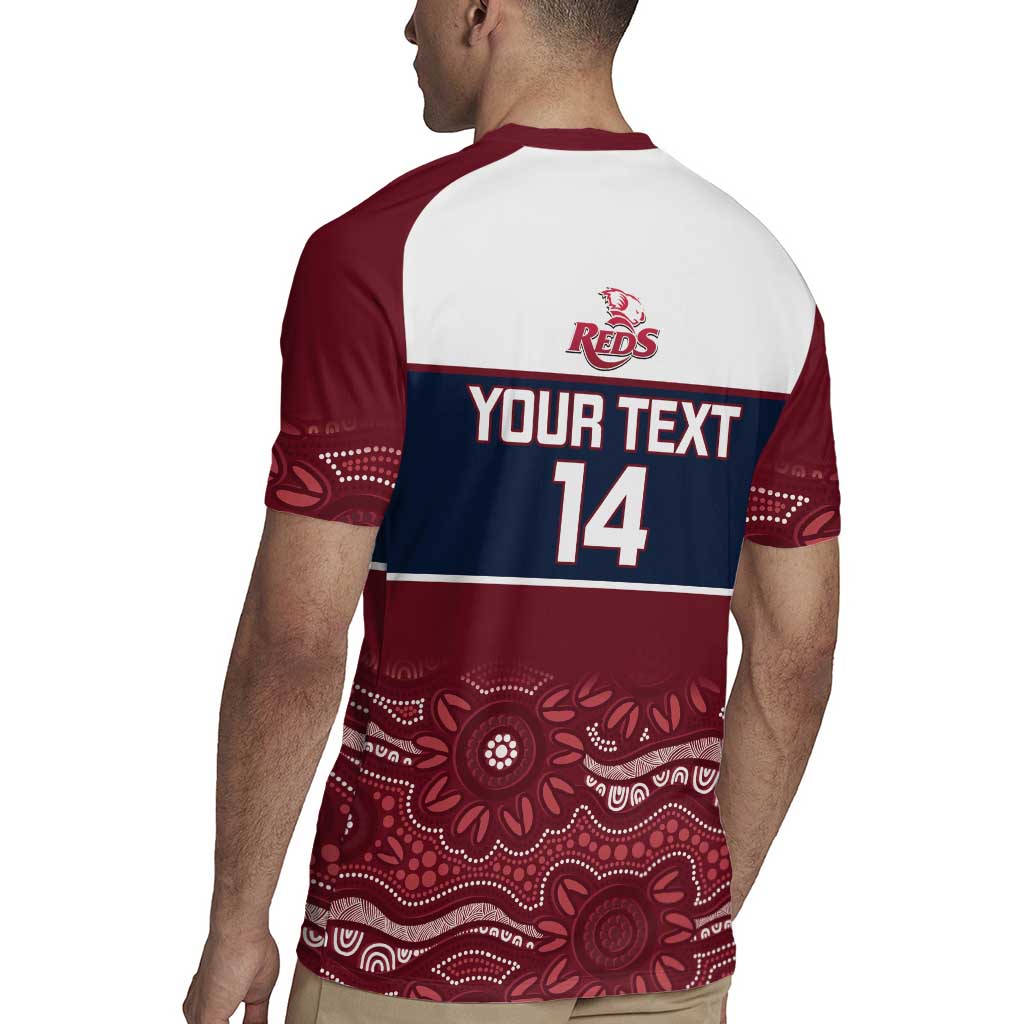 Custom Australia QLD Reds Rugby Jersey Queensland Aboriginal Art