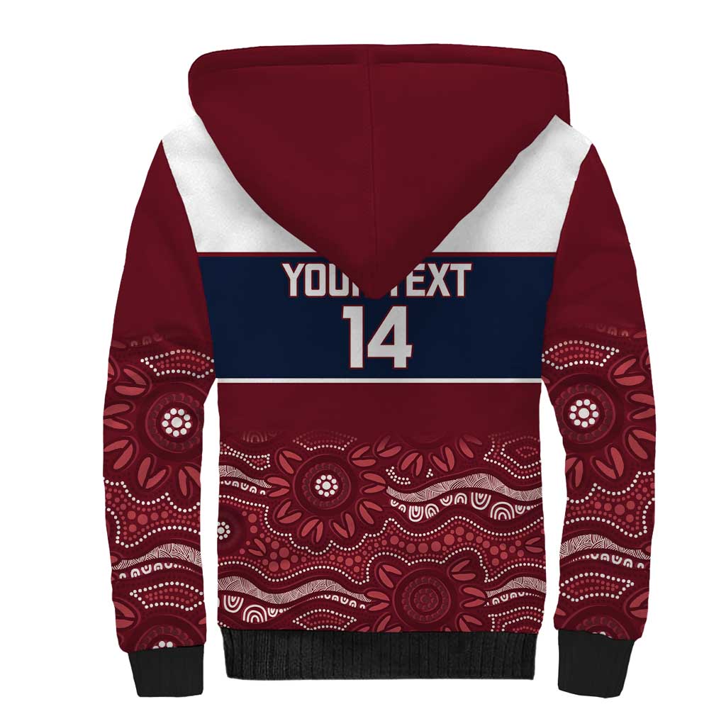 Custom Australia QLD Reds Sherpa Hoodie Queensland Aboriginal Art