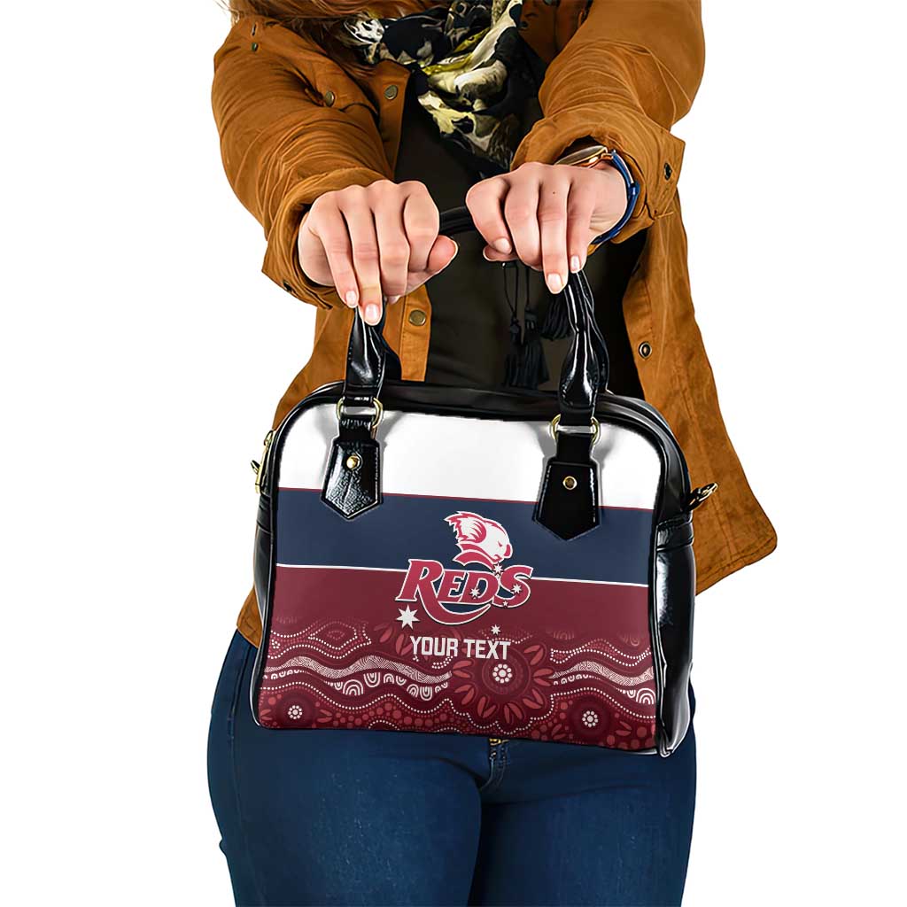 Custom Australia QLD Reds Shoulder Handbag Queensland Aboriginal Art
