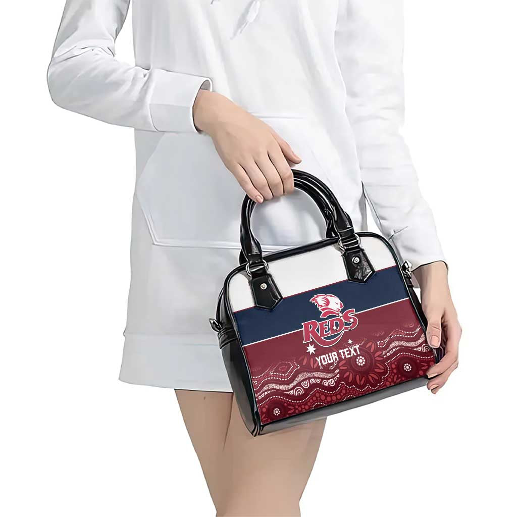 Custom Australia QLD Reds Shoulder Handbag Queensland Aboriginal Art