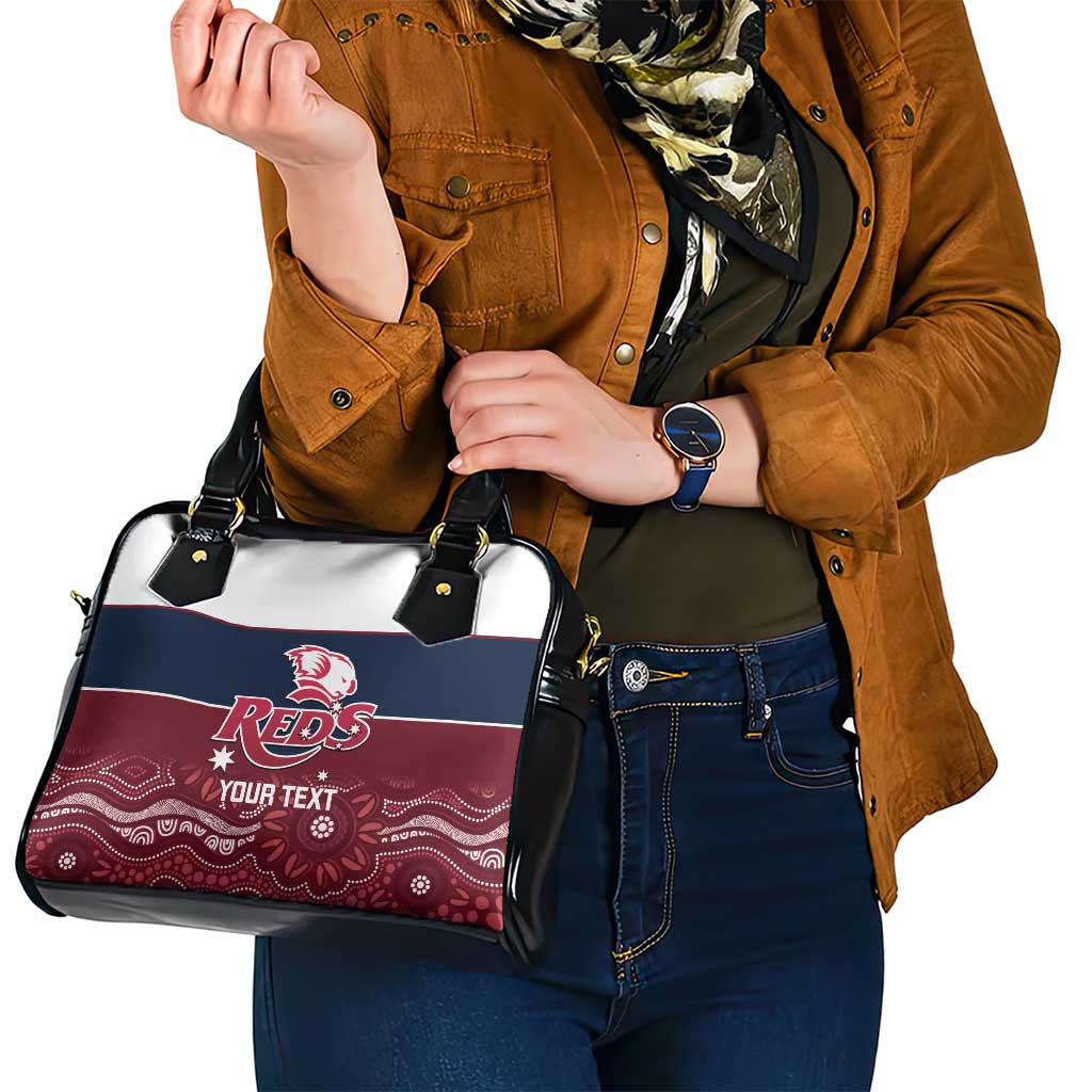 Custom Australia QLD Reds Shoulder Handbag Queensland Aboriginal Art