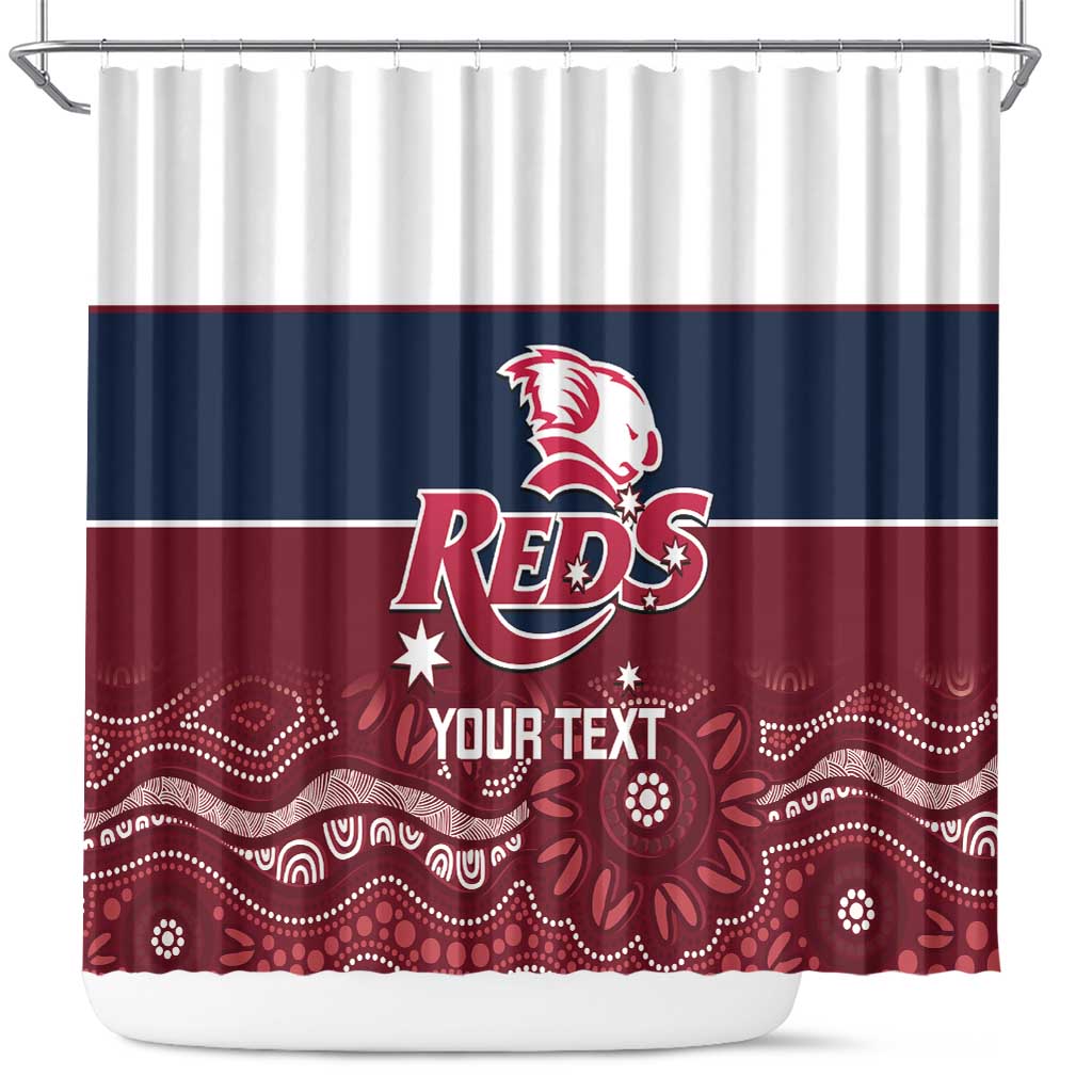 Custom Australia QLD Reds Shower Curtain Queensland Aboriginal Art