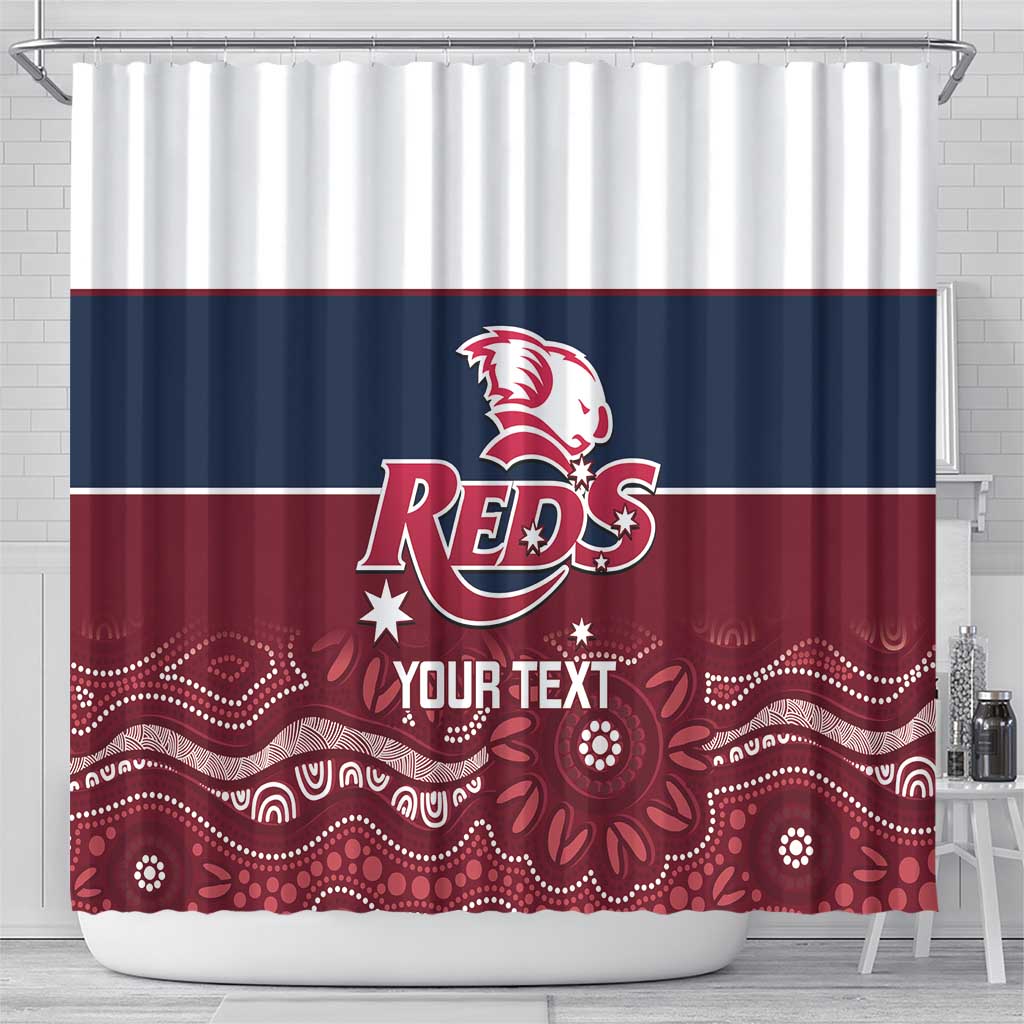 Custom Australia QLD Reds Shower Curtain Queensland Aboriginal Art