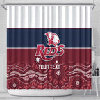 Custom Australia QLD Reds Shower Curtain Queensland Aboriginal Art