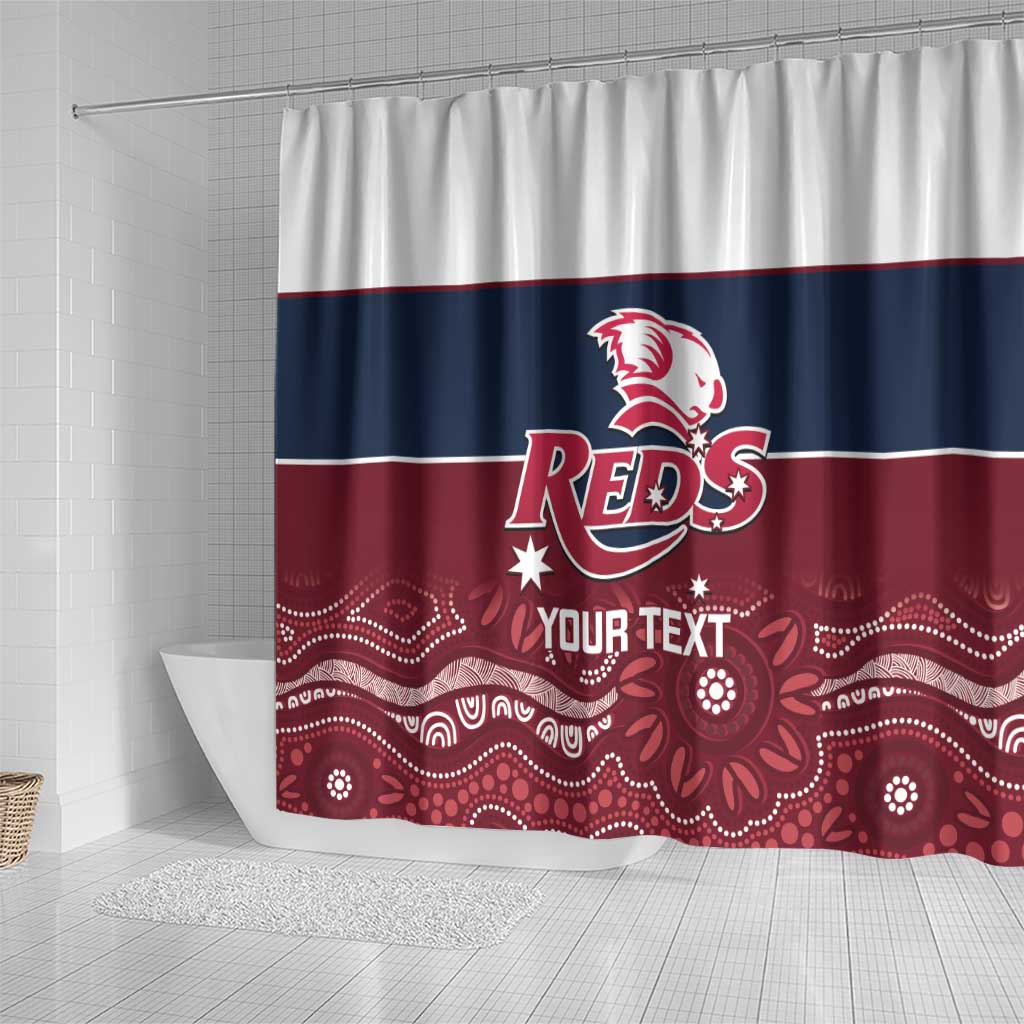 Custom Australia QLD Reds Shower Curtain Queensland Aboriginal Art