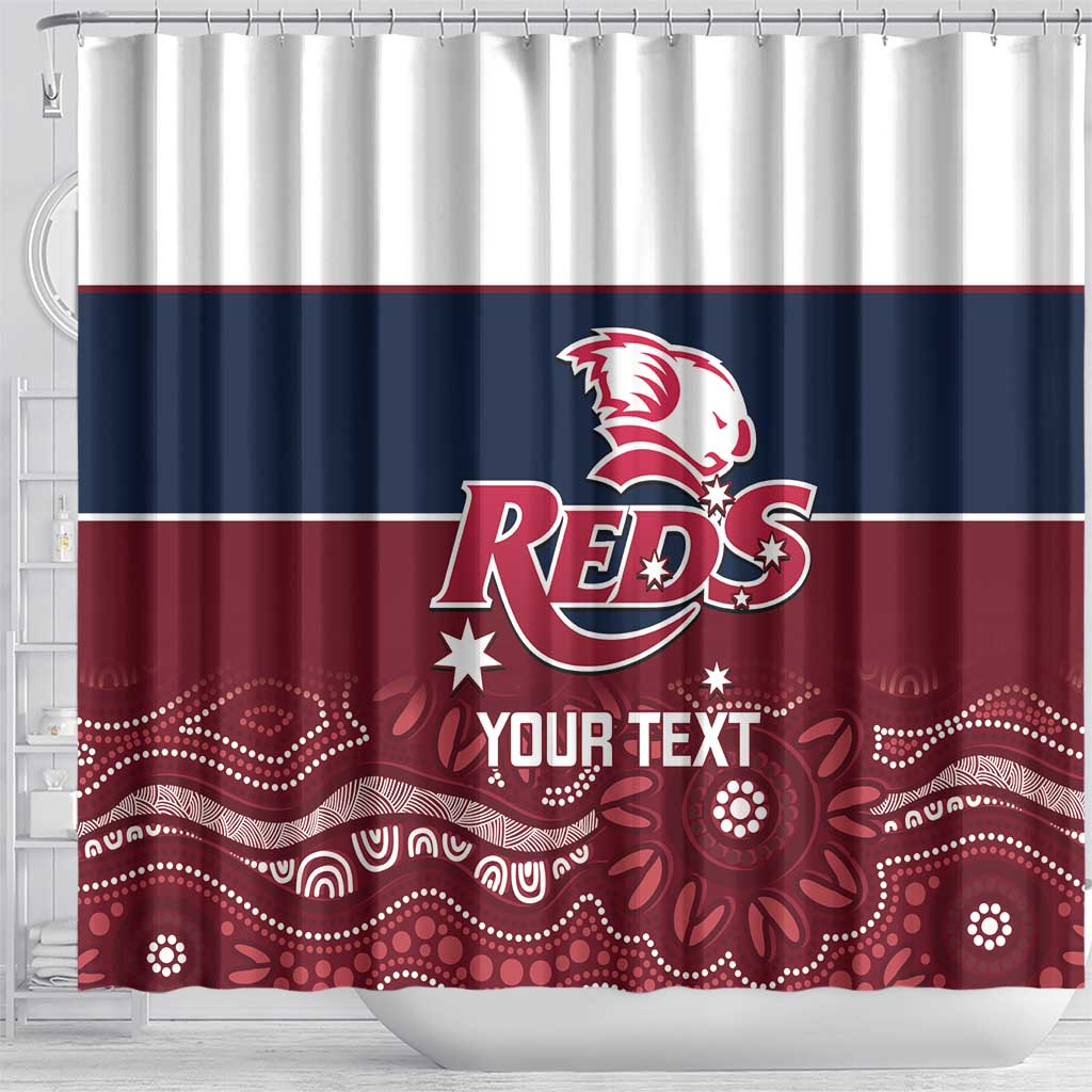 Custom Australia QLD Reds Shower Curtain Queensland Aboriginal Art