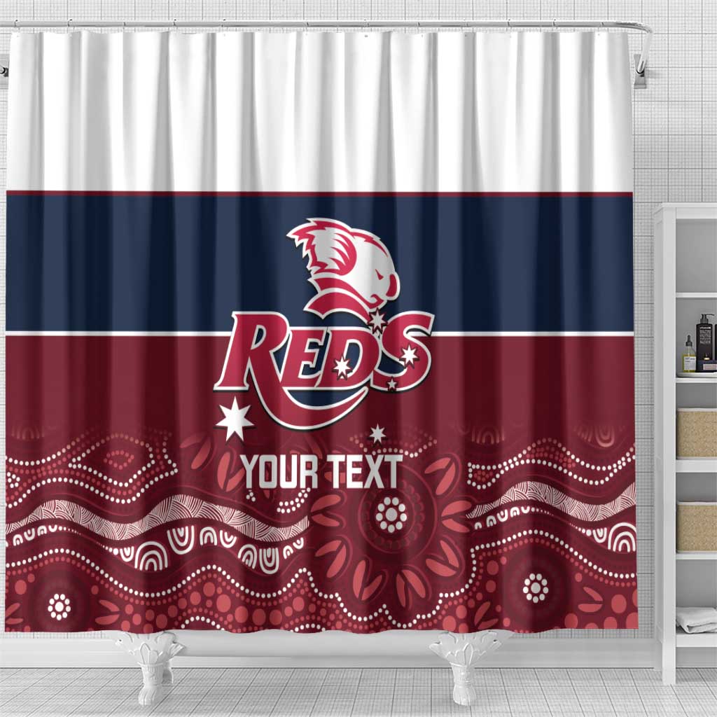 Custom Australia QLD Reds Shower Curtain Queensland Aboriginal Art