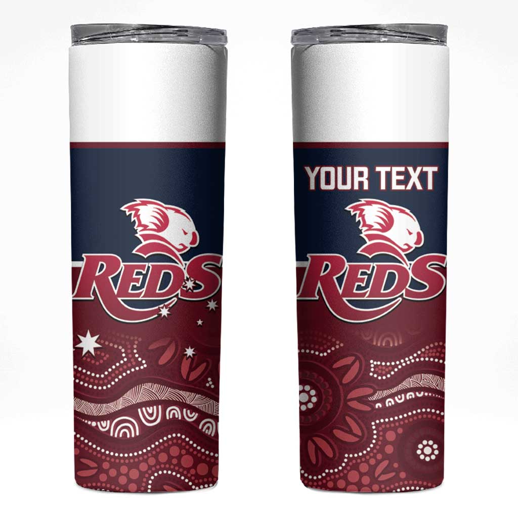 Custom Australia QLD Reds Skinny Tumbler Queensland Aboriginal Art
