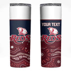 Custom Australia QLD Reds Skinny Tumbler Queensland Aboriginal Art