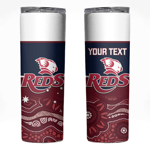 Custom Australia QLD Reds Skinny Tumbler Queensland Aboriginal Art