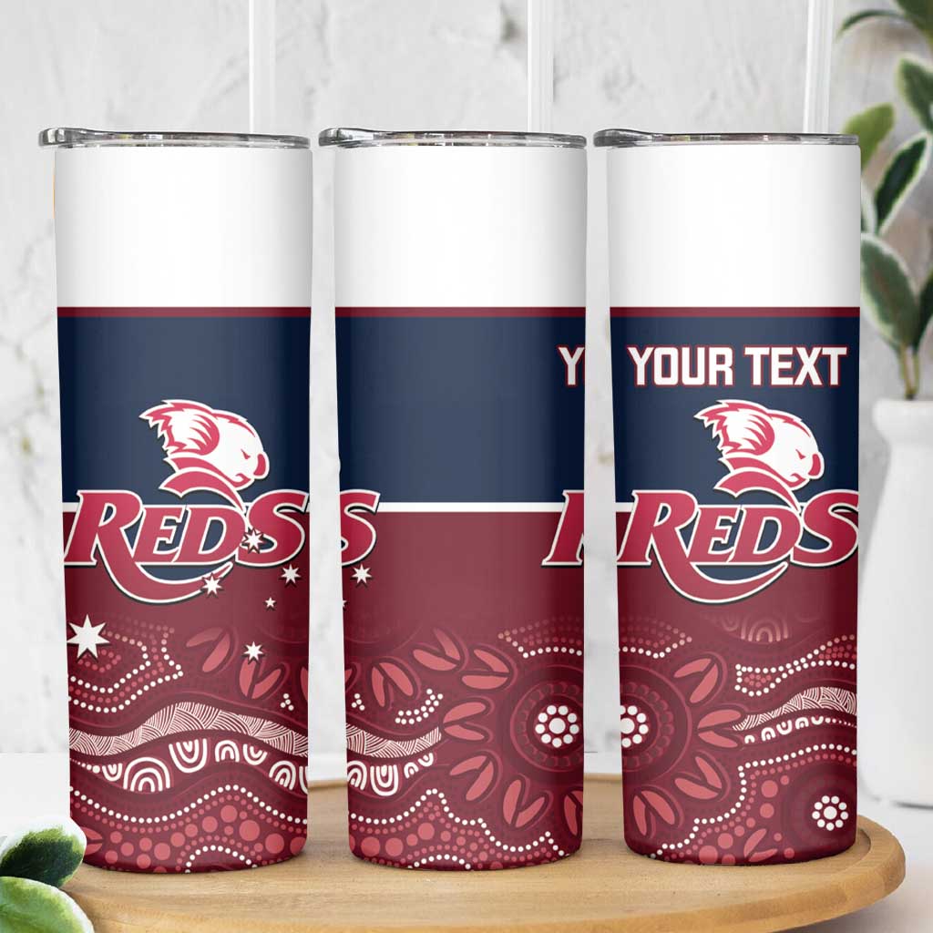 Custom Australia QLD Reds Skinny Tumbler Queensland Aboriginal Art