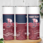 Custom Australia QLD Reds Skinny Tumbler Queensland Aboriginal Art