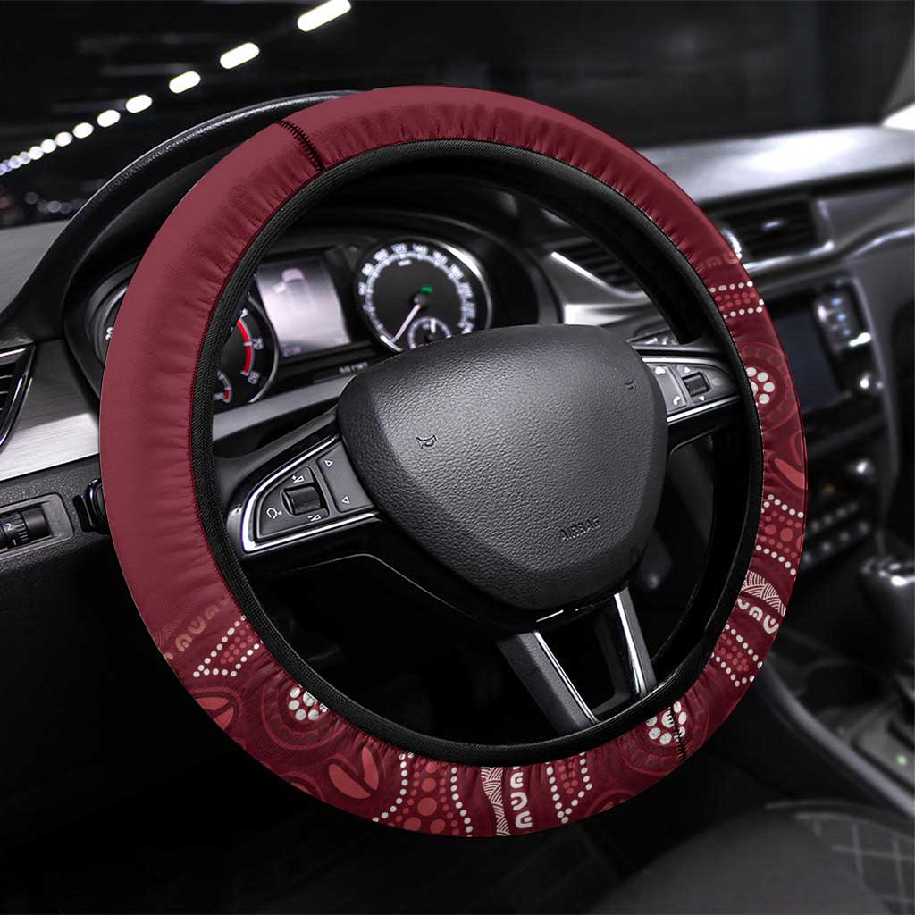 Australia QLD Reds Steering Wheel Cover Queensland Aboriginal Art