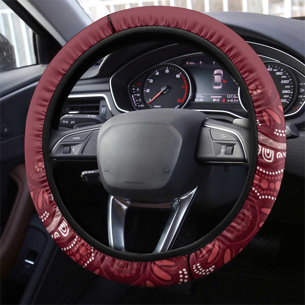Australia QLD Reds Steering Wheel Cover Queensland Aboriginal Art