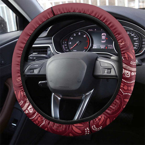 Australia QLD Reds Steering Wheel Cover Queensland Aboriginal Art