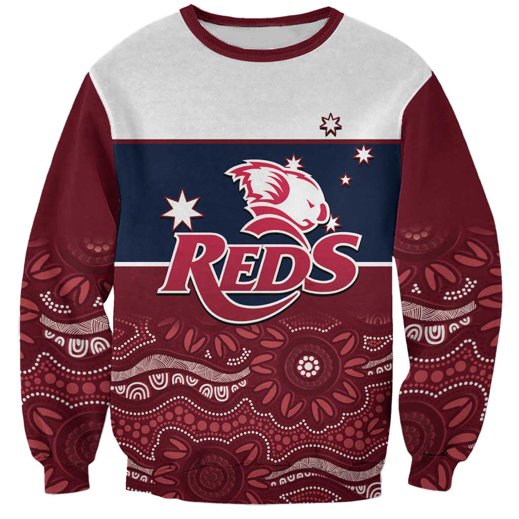 Custom Australia QLD Reds Sweatshirt Queensland Aboriginal Art