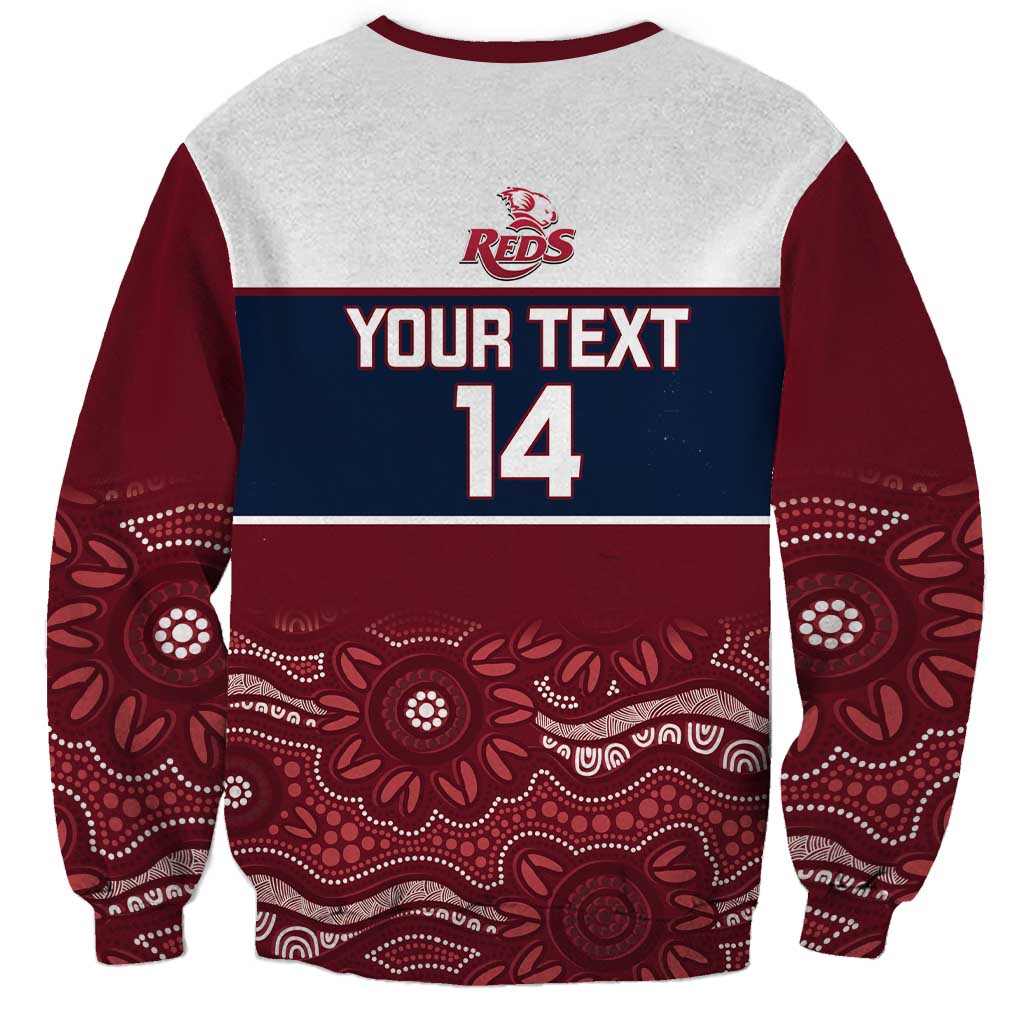 Custom Australia QLD Reds Sweatshirt Queensland Aboriginal Art