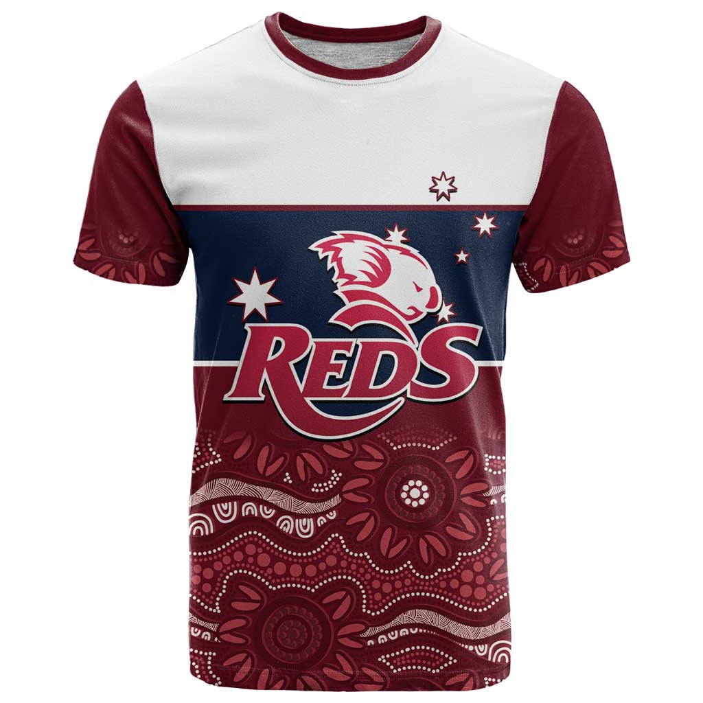 Custom Australia QLD Reds T Shirt Queensland Aboriginal Art