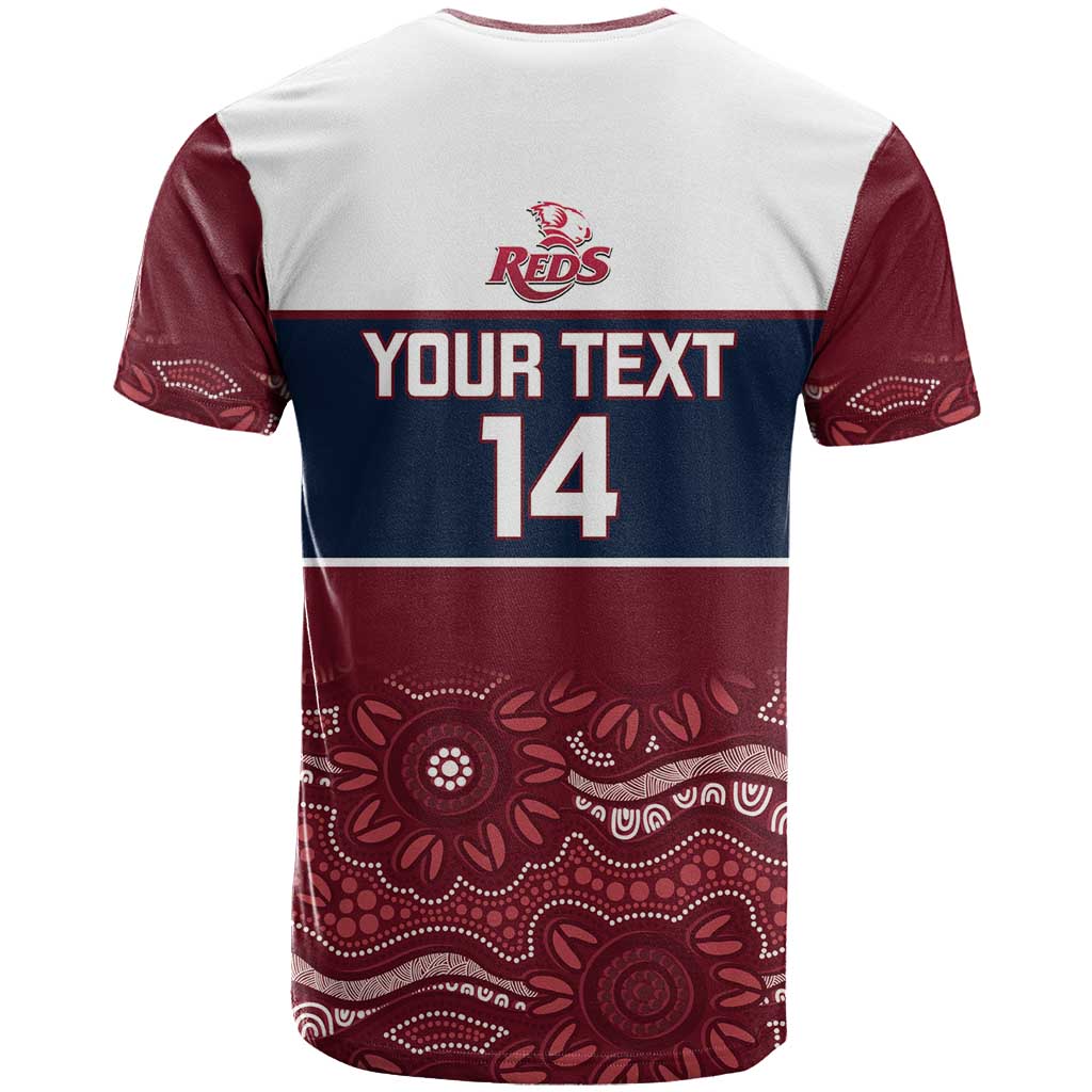 Custom Australia QLD Reds T Shirt Queensland Aboriginal Art